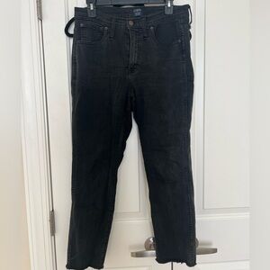 J crew high rise vintage straight black denim jeans